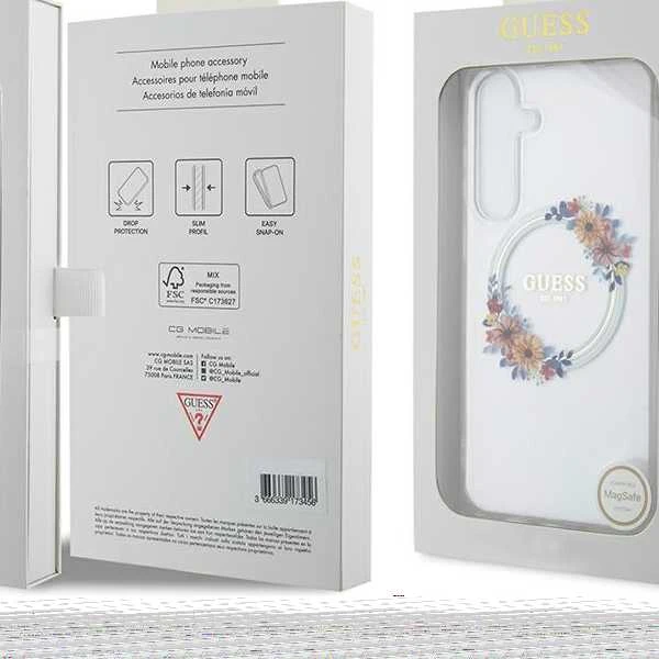 Guess 4G Collection Leather Metal Logo MagSafe – dėklas skirtas Samsung Galaxy S24 juodas