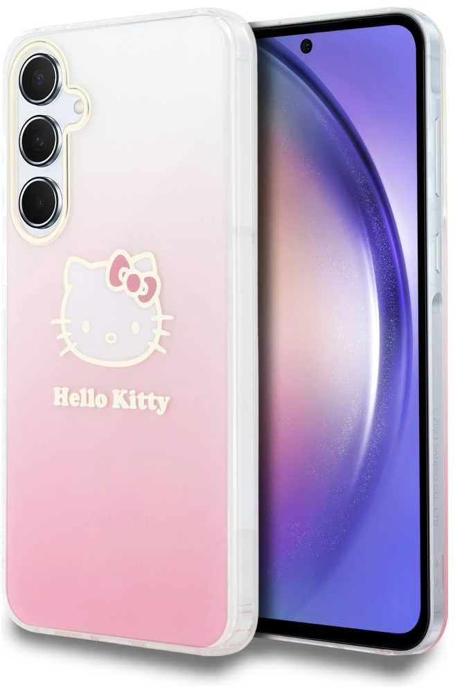 Samsung Galaxy A55 5G Hello Kitty dėklas IML Gradient Electrop Kitty Head (HKHCSA55HDGKEP) rožinės spalvos