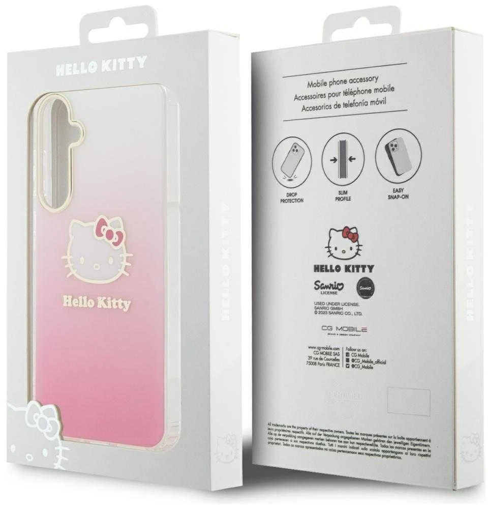 Samsung Galaxy A55 5G Hello Kitty dėklas IML Gradient Electrop Kitty Head (HKHCSA55HDGKEP) rožinės spalvos