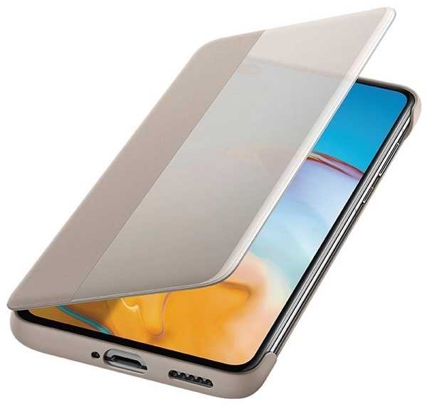 Dėklas Smart View Flip dangtelis, skirtas Huawei P40 (Khaki)