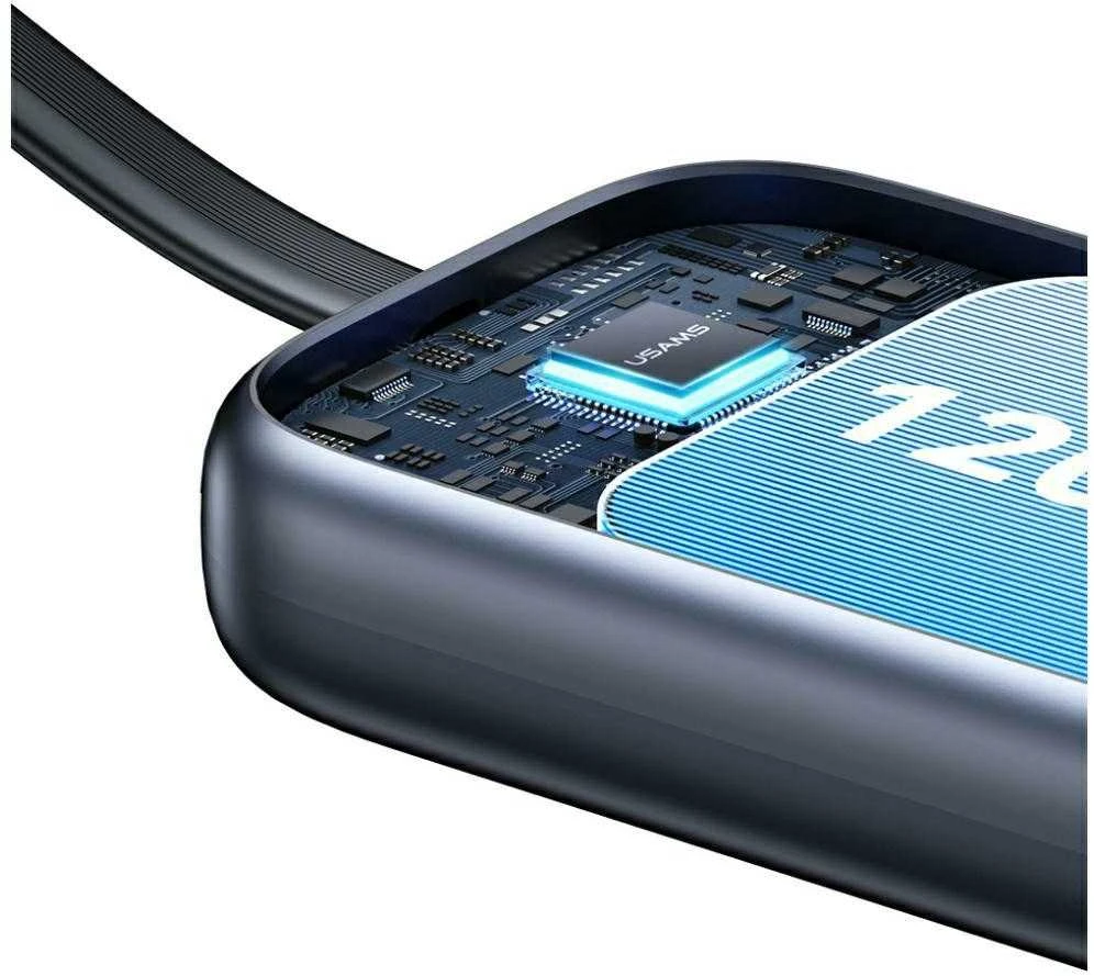 Indukcinis įkroviklis, skirtas „Apple Watch Usams CD245 2-in-1“ su 1200 mAh išorine baterija + USB-C laidu (padengtas patamsėjimu)