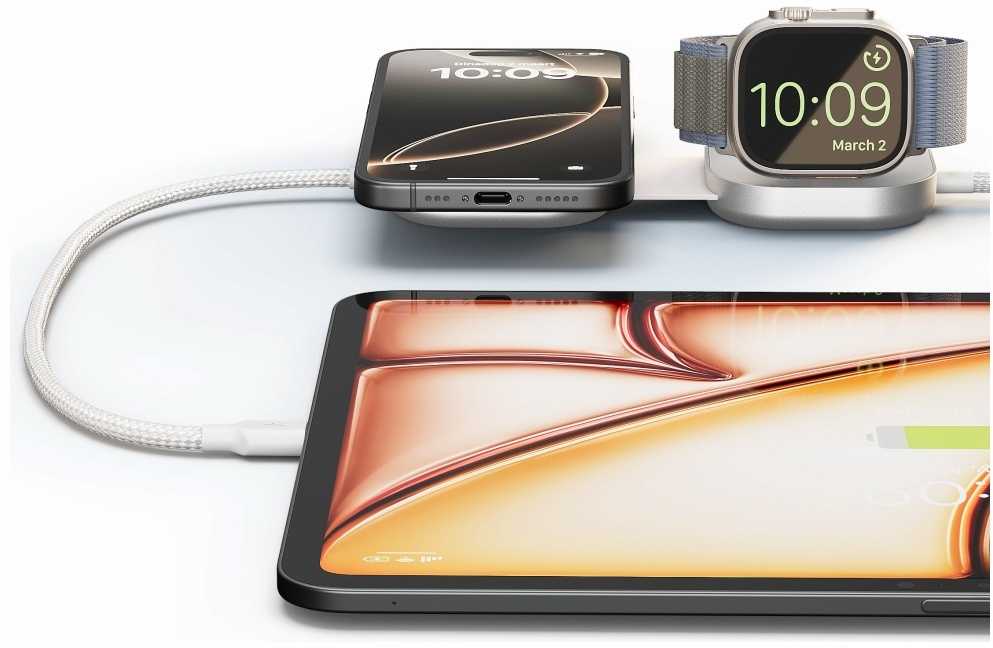ZENS CHARGING CABLE USB C-C PRO 3 Baltas