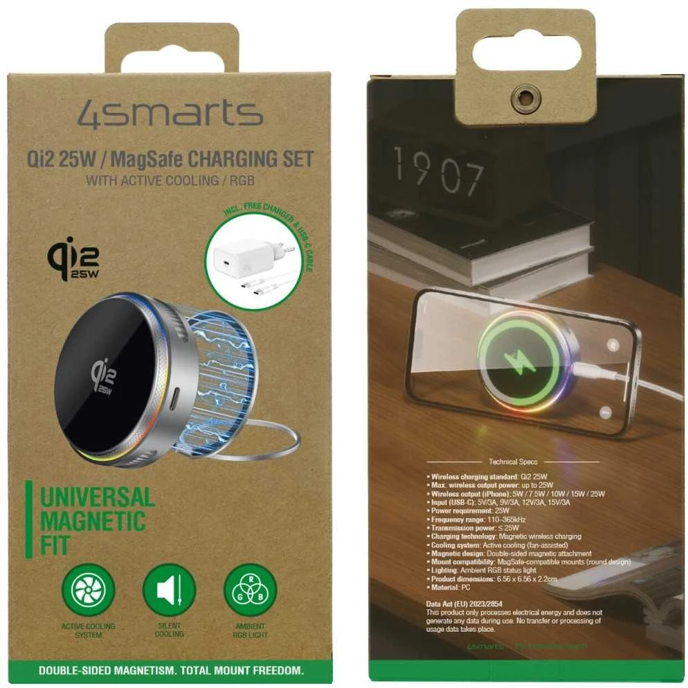 4smarts 541762, automatinis, vidaus patalpoms, USB, belaidis įkrovimas, pilkas