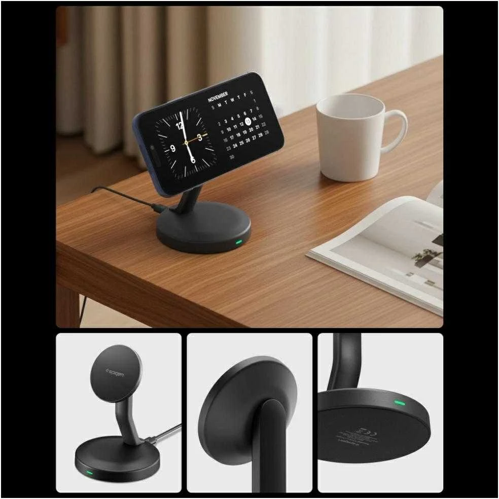 Spigen EF151MS Essential MagSafe 15W Wireless Charger - Juodas