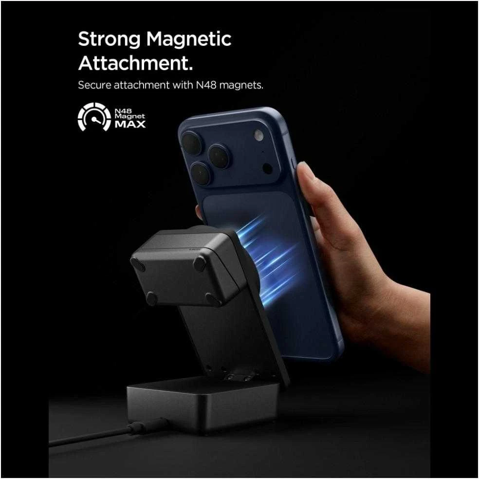 Įkroviklis Spigen Essential MagSafe 3-in-1 Wireless Charger EF323MQ, juodas