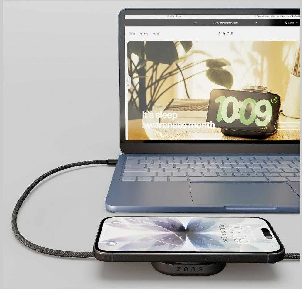 ZENS CHARGING CABLE USB C-C PRO 2 Juodas