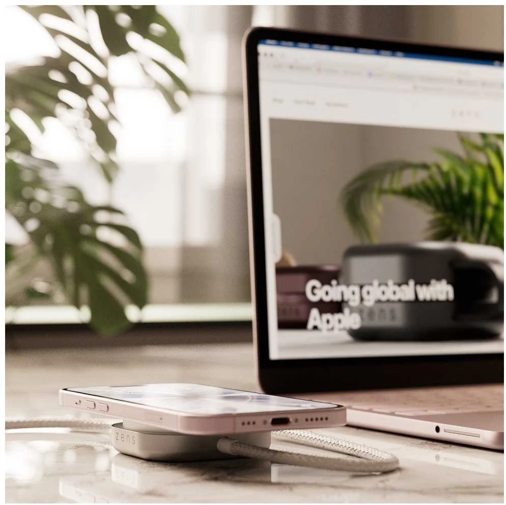 ZENS CHARGING CABLE USB C-C PRO 2 Baltas