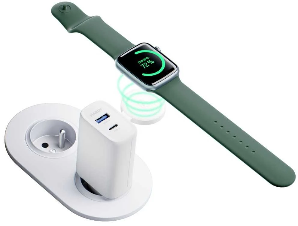 3Mk apsauginis indukcinis tinklo įkroviklis 3mk HARDY įkroviklis PD 2in1 33W USB-C USB-A - baltas