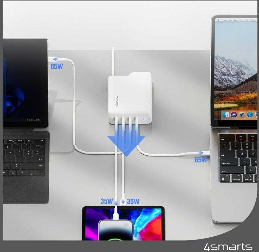 Įkroviklis 4smarts GaN Flex Pro Sieciowa 4 USB-C 200 W (545200)