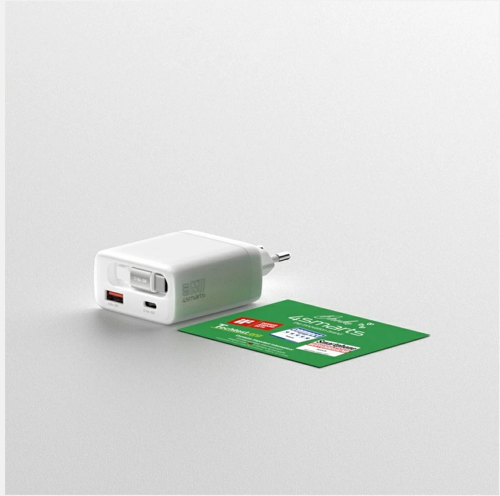 Įkroviklis jungiama į tinklą 4smarts PDPlug Slim 65W GaN Jojo balta