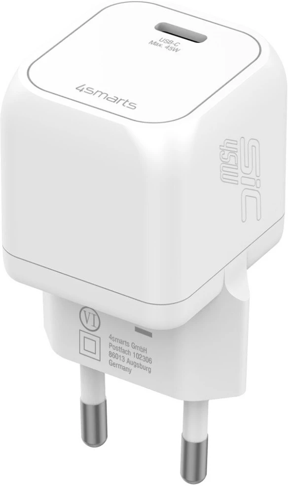 Laidinis įkroviklis 4smarts PDPlug SiC 45W USB-C baltos spalvos