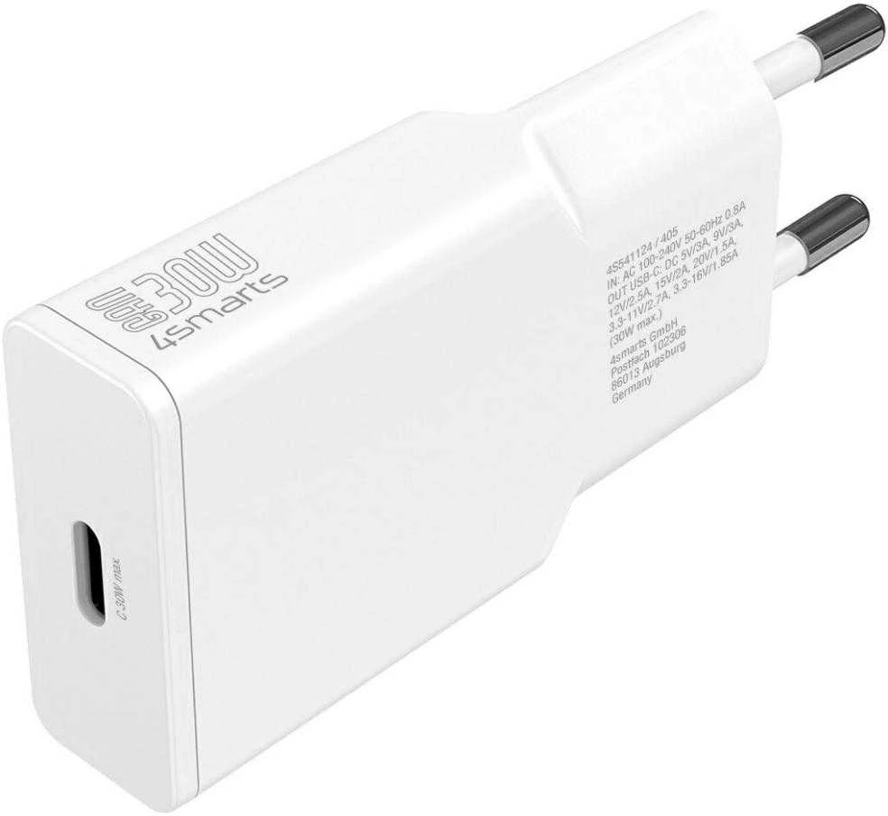 Įkroviklis 4smarts PDPlug Slim GaN 1x USB-C 30W Baltas (541124)