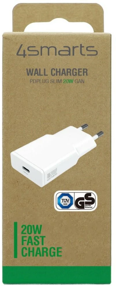 Įkroviklis 4smarts PDPlug Slim GaN 1C 20W Baltas (541120)