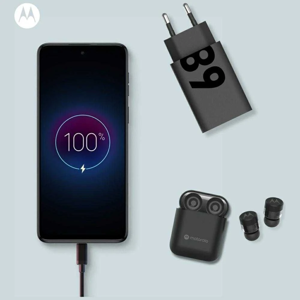 Laidinis įkroviklis Motorola TurboPower 68W USB-C with cable USB-C to USB-C 1m juodos spalvos
