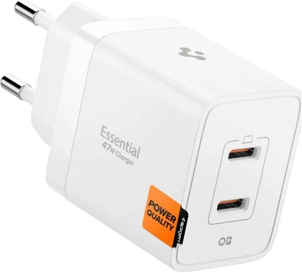 Įkroviklis Spigen Essential 47W Wall Charger EE472EU, baltas