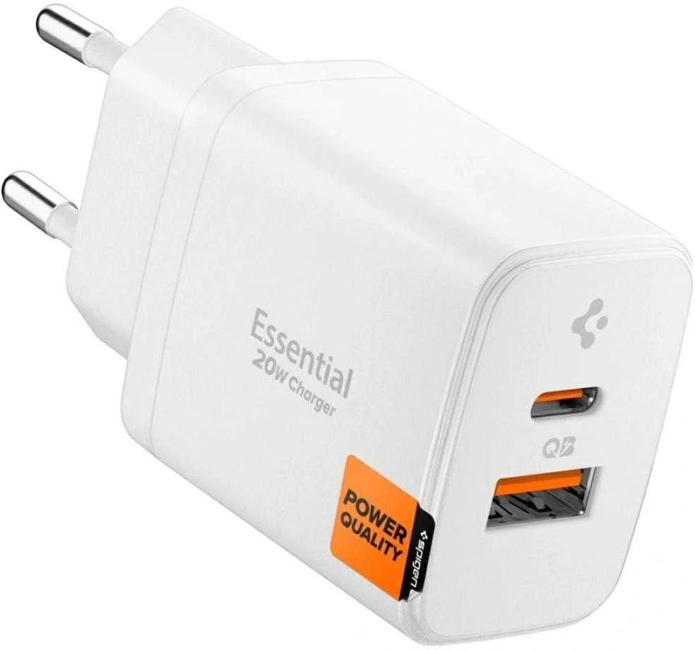Įkroviklis Spigen Essential 20W Wall Charger EE202EU, baltas
