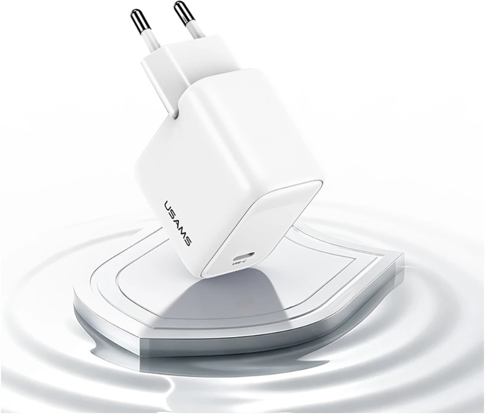 Įkroviklis jungiama į tinklą USAMS CC339 T76 45W GaN Fast Charger USB-C balta