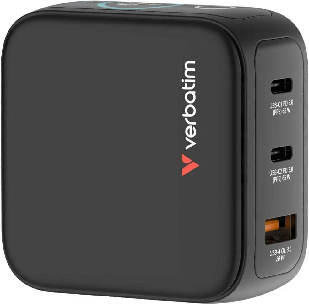 Verbatim GaN kroviklis su trimis USB jungtimis