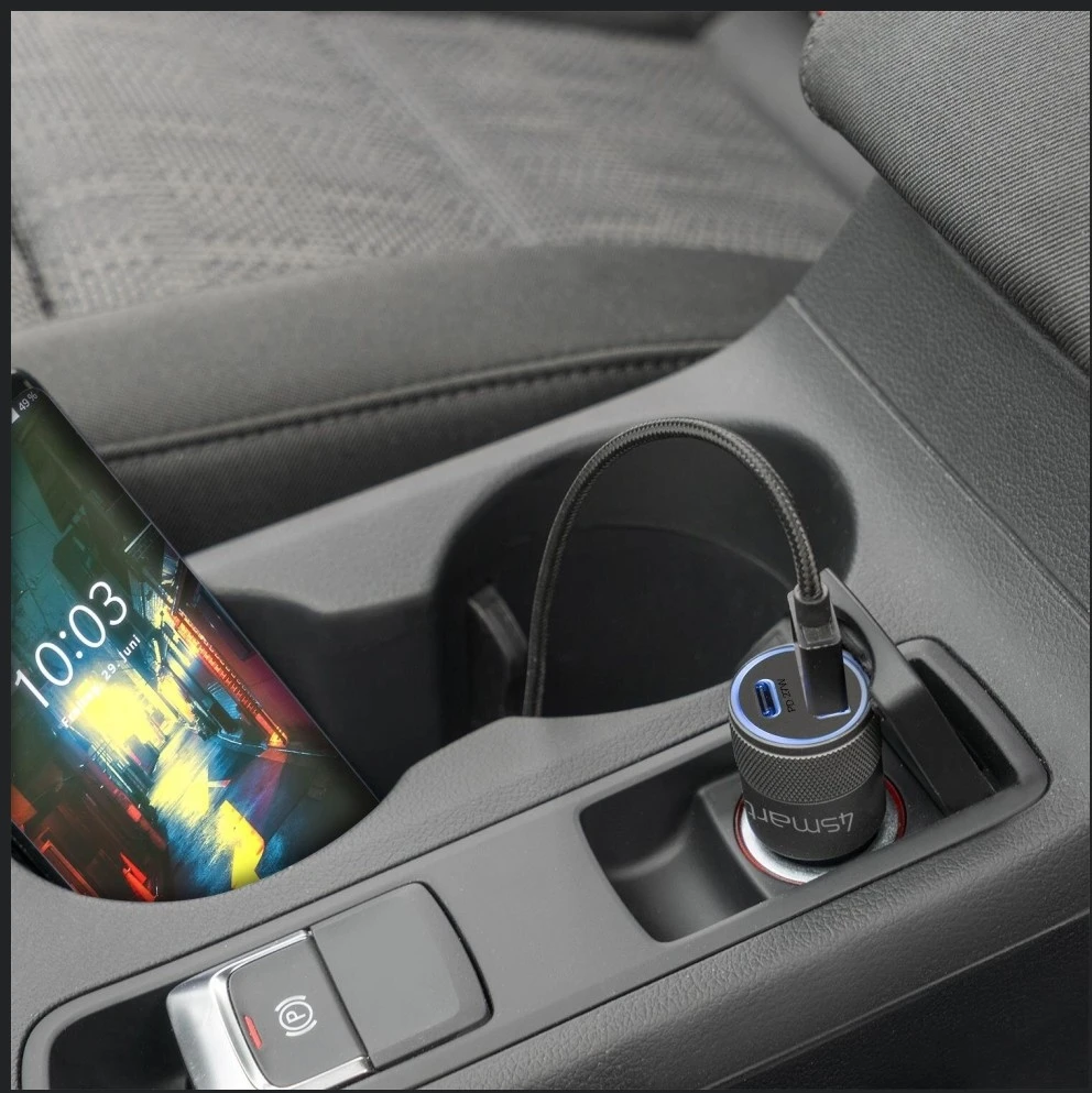 Trixie 4Smarts Car Charger Rapid+ 27W su Quick Charge, pilkas / juodas