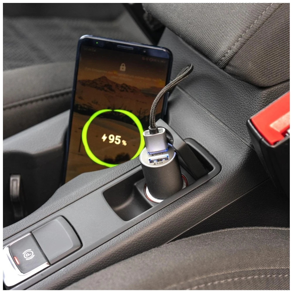Trixie 4Smarts automobilinis įkroviklis Rapid 30W su greitu įkrovimu, matinis pilkas