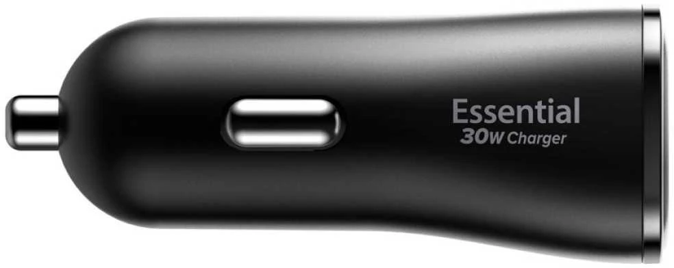 Juodas 30W 2xUSB-A automobilinis įkroviklis „Spigen Essential EV302”