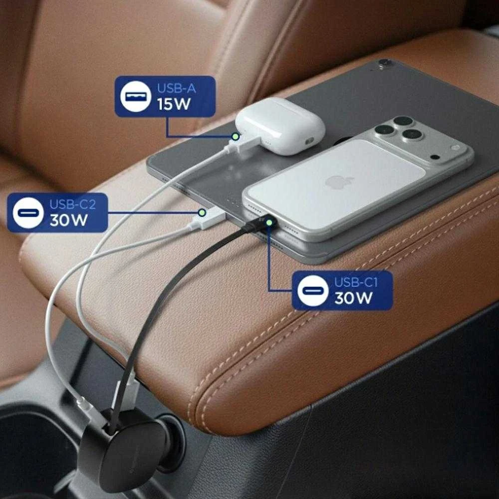 Automobilinis įkroviklis Spigen Essential 60W Car Charger EV603BT, juodas