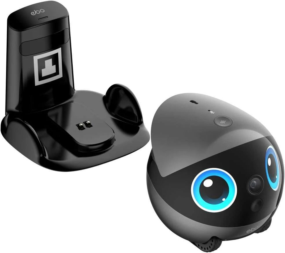 Namų robotas kompanijonas Enabot EBO Air 2 Plus FamilyBot su stebėjimo ir skambučių funkcija, pilkas