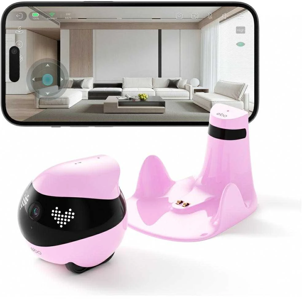 Enabot - EBO AIR 2 - namų, mobilus stebėjimo robotas (rožinė)