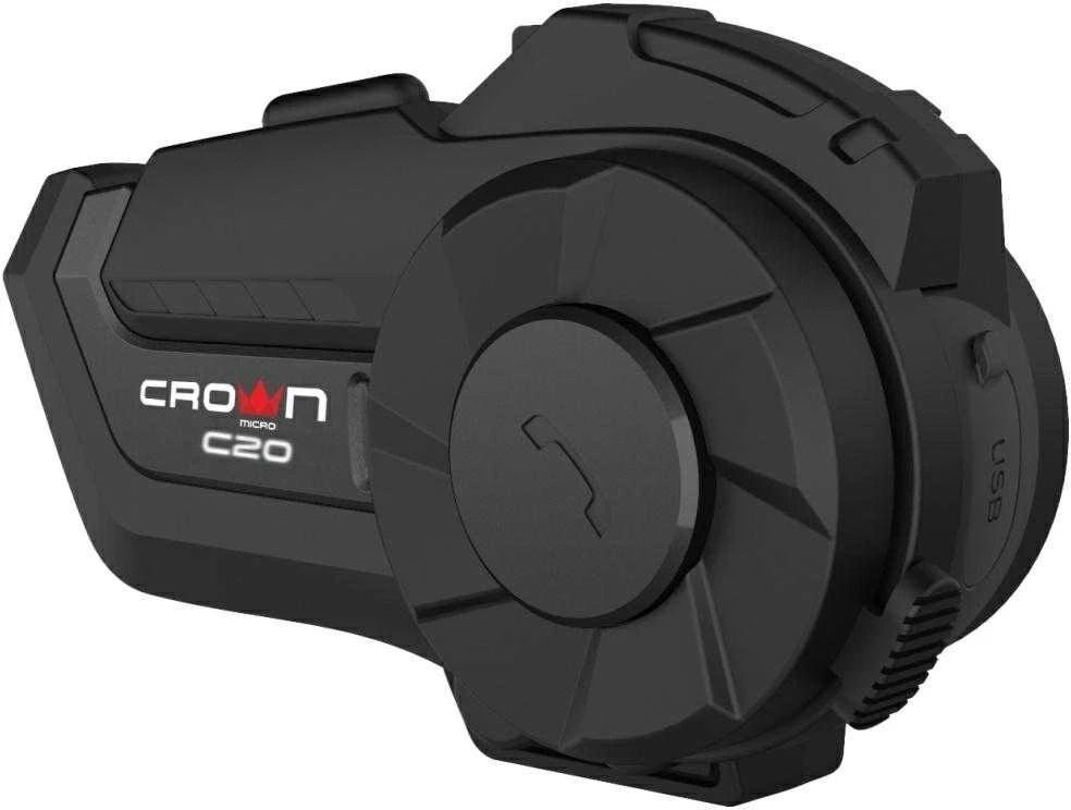 Motorcycle intercom Crown C20 Bluetooth 5.1 juodos spalvos