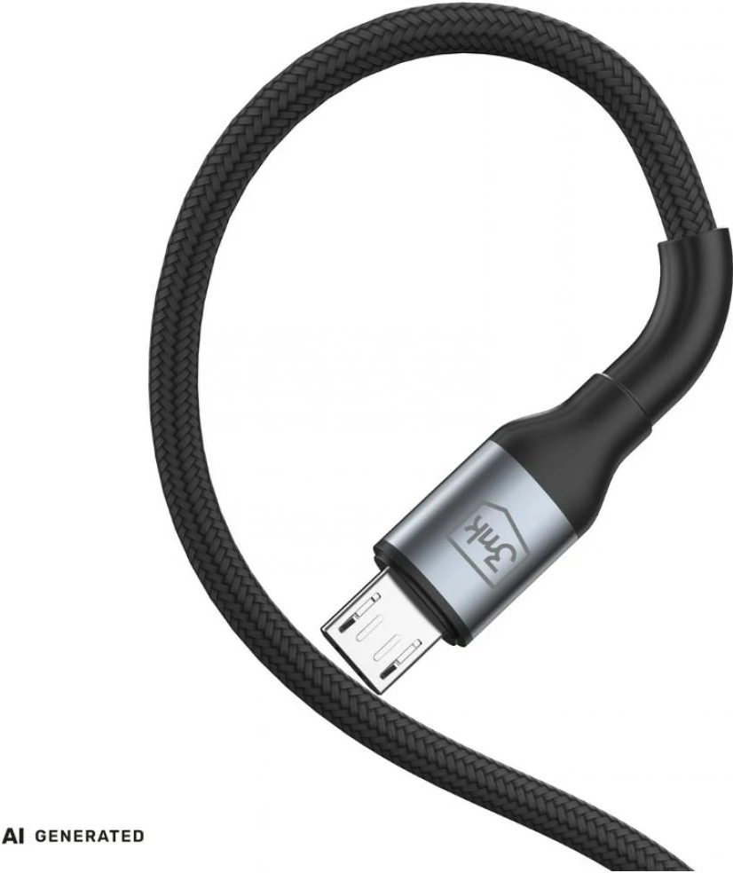 3Mk Protection Accessories - 3mk Hyper Cable N-SERIES A to Micro 1m QC 3.0 5V/2.4A 12W Juodas
