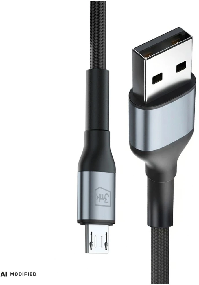3Mk Protection Accessories - 3mk Hyper Cable N-SERIES A to Micro 1m QC 3.0 5V/2.4A 12W Juodas