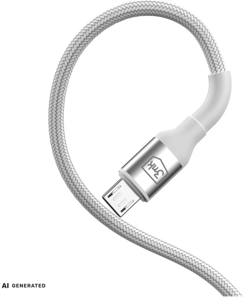 3Mk apsaugos priedai - 3mk Hyper Cable N-SERIES A-Micro 1m QC 3.0 5V/2.4A 12W Baltas