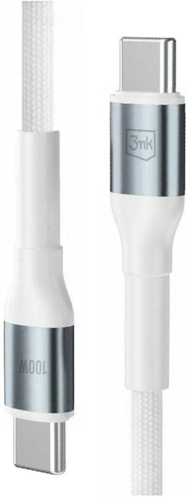 3Mk apsaugos priedai - 3mk Hyper Cable N-SERIES C-C 2m PD 3.0 QC 3.0 20V/5A 100W Baltas