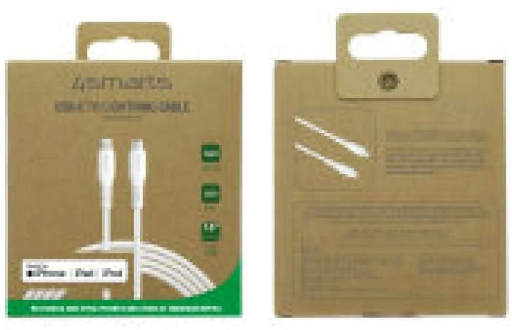 4smarts Lightning–USB-C MFI kabelis 30W 1.5m baltas