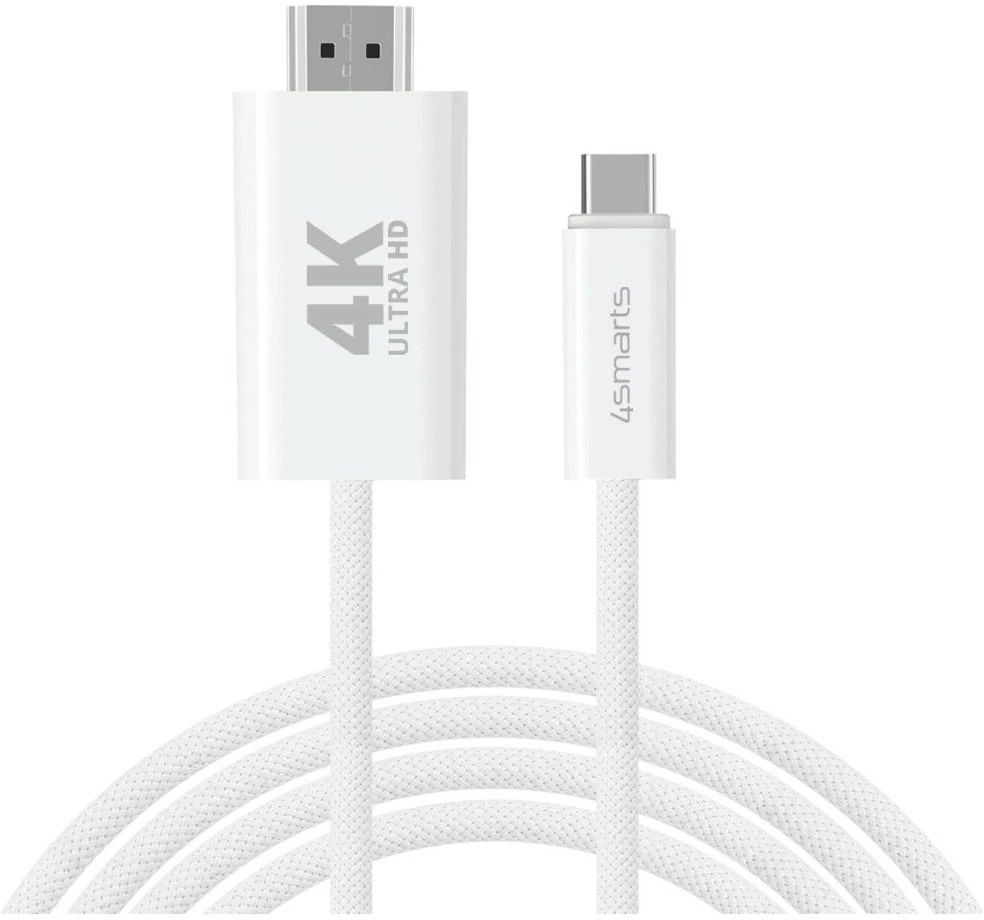 4Smarts USB-C į HDMI laidas 2m baltas (baltas)
