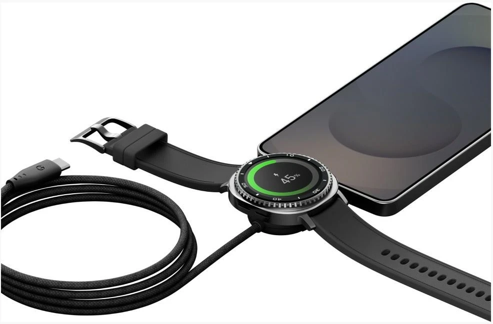 Kabelis Energea Flow Duo Watch 2-w-1 USB-C do USB-C + kroviklis do Samsung Watch 480Mb/s 60W 1.5m juoda