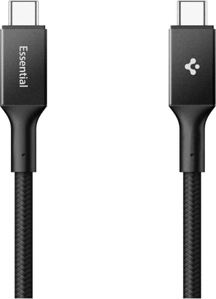 Spigen „Essential“ USB C–USB C 100 W laidas, juodas EB10010CC