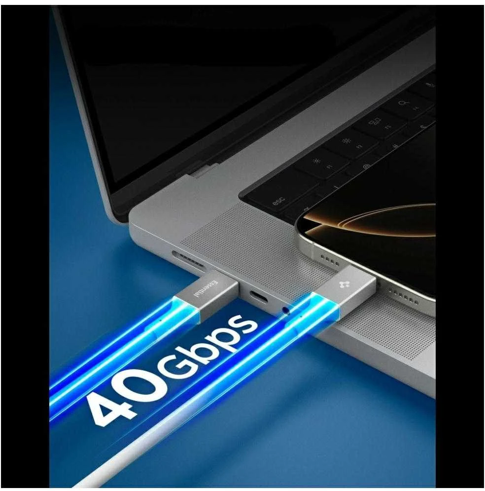 Spigen Essential USB C į USB C 100W laidas, baltas EB10020CC
