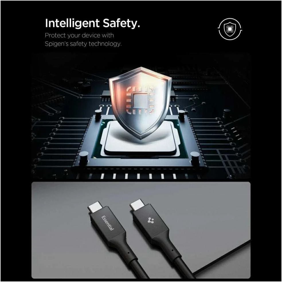 Spigen Essential USB C į USB C 240W laidas, juodas EB24012CC