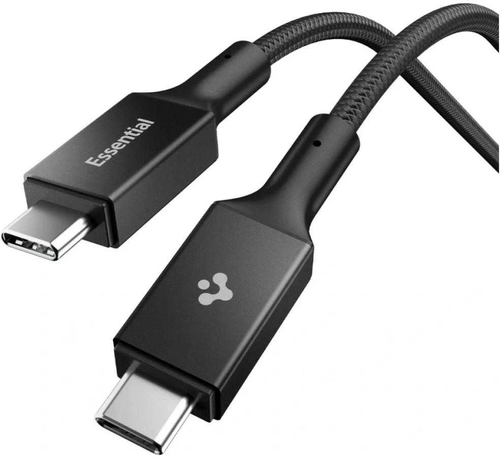 Spigen Essential USB C to USB C 240W Fabric Cable, juodas EB24015CC