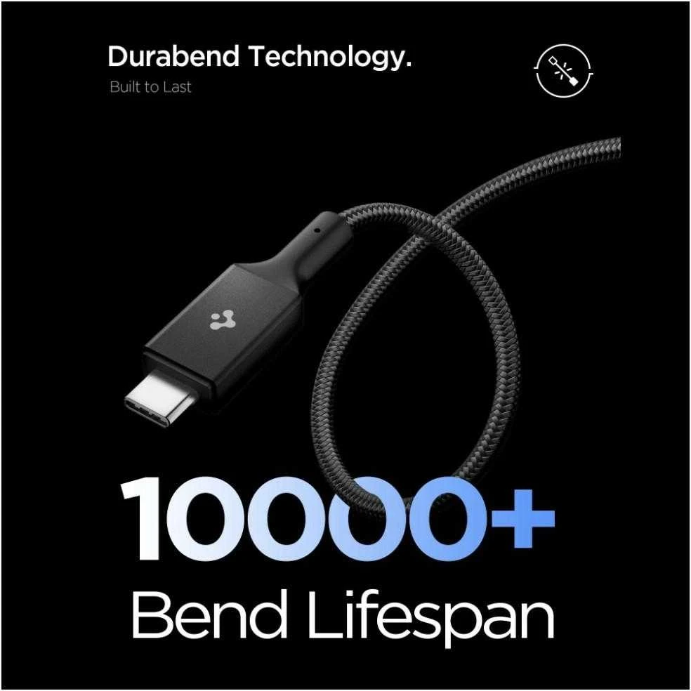 Spigen Essential USB C to USB C 240W Fabric Cable, juodas EB24015CC