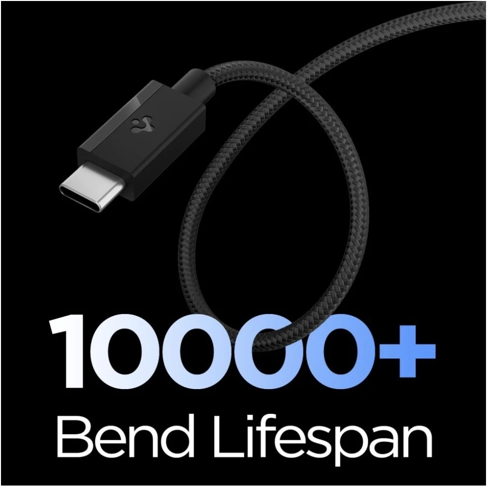 SPIGEN EB6015CC ESSENTIAL TYPE-C KABELIS 60W 150CM Juodas