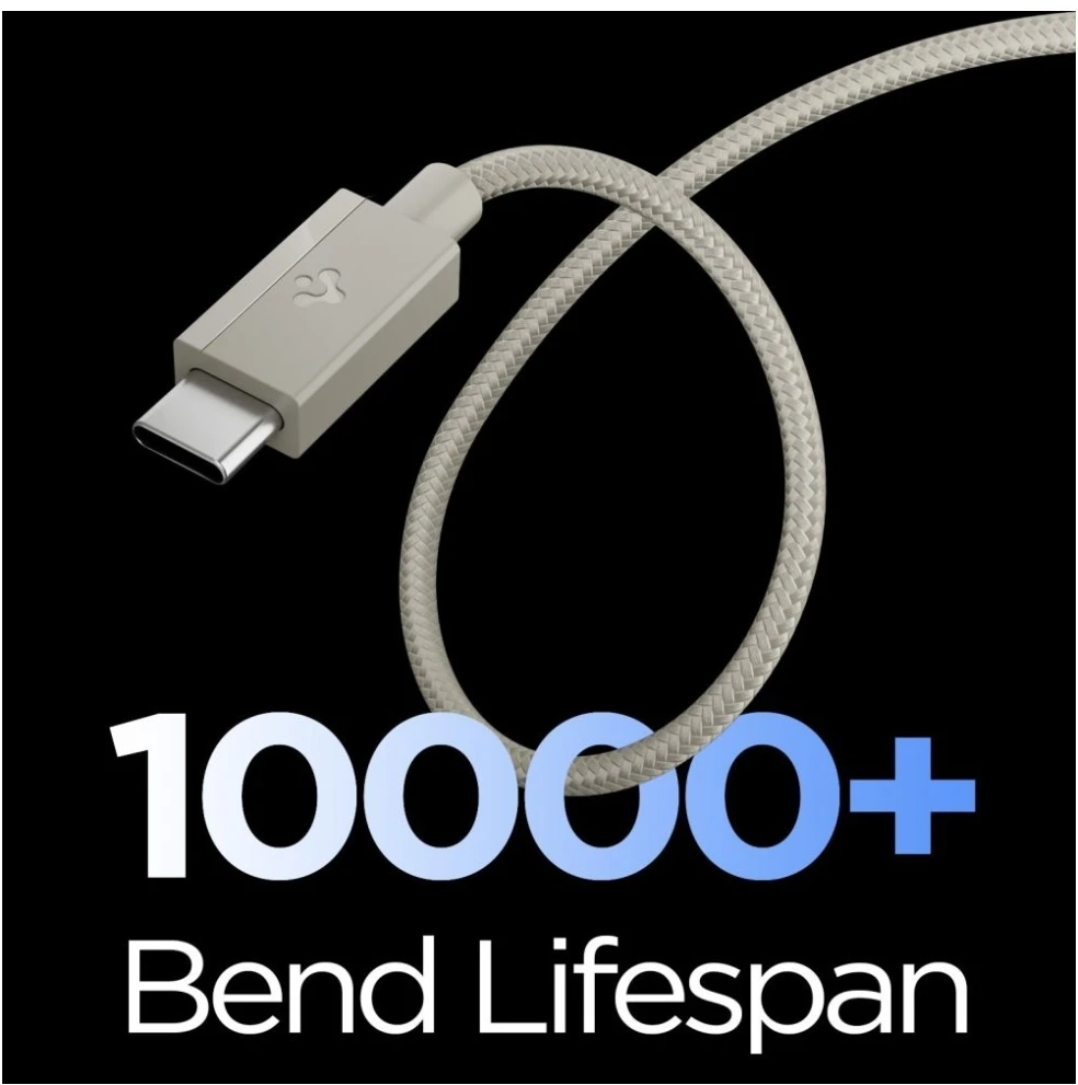 SPIGEN EB6015CC ESSENTIAL TYPE-C KABELIS 60W 150CM NATŪRALUS TITANAS
