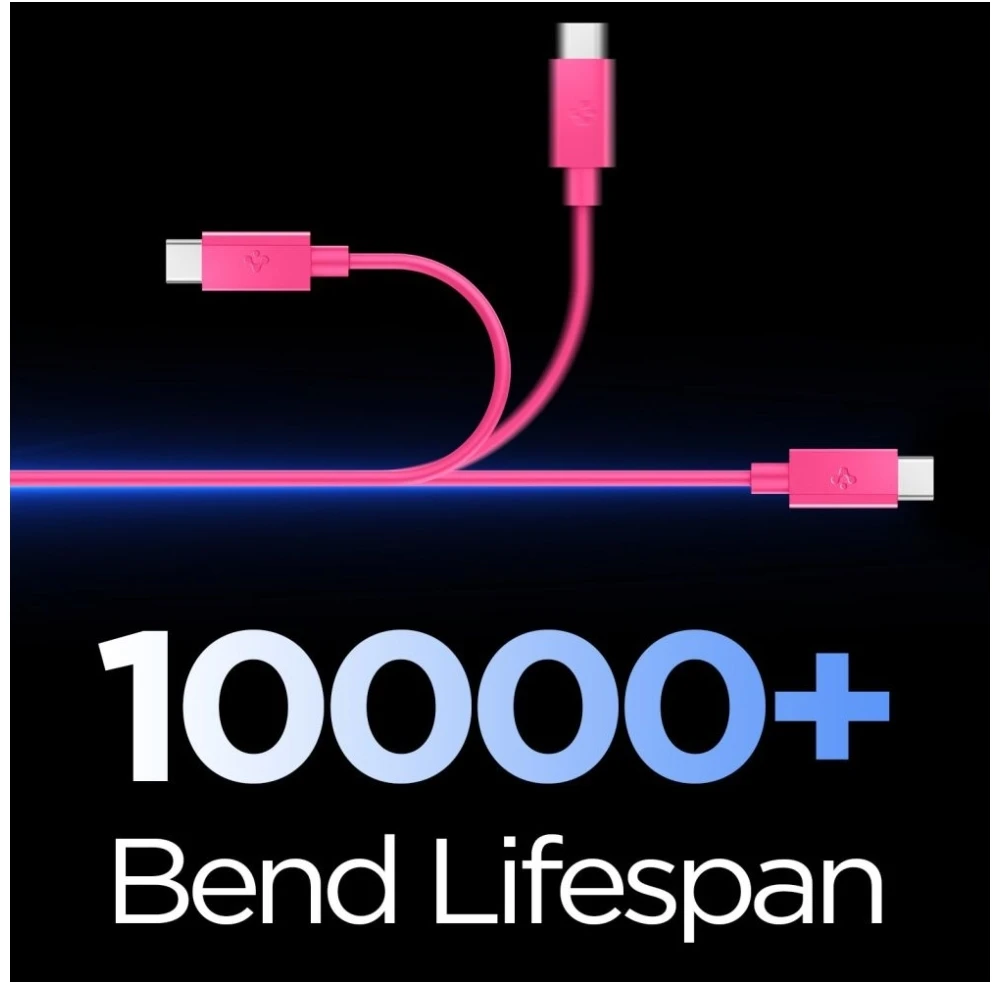 SPIGEN EB6010CC ESSENTIAL TYPE-C KABELIS 60W 100CM ROŽINIS