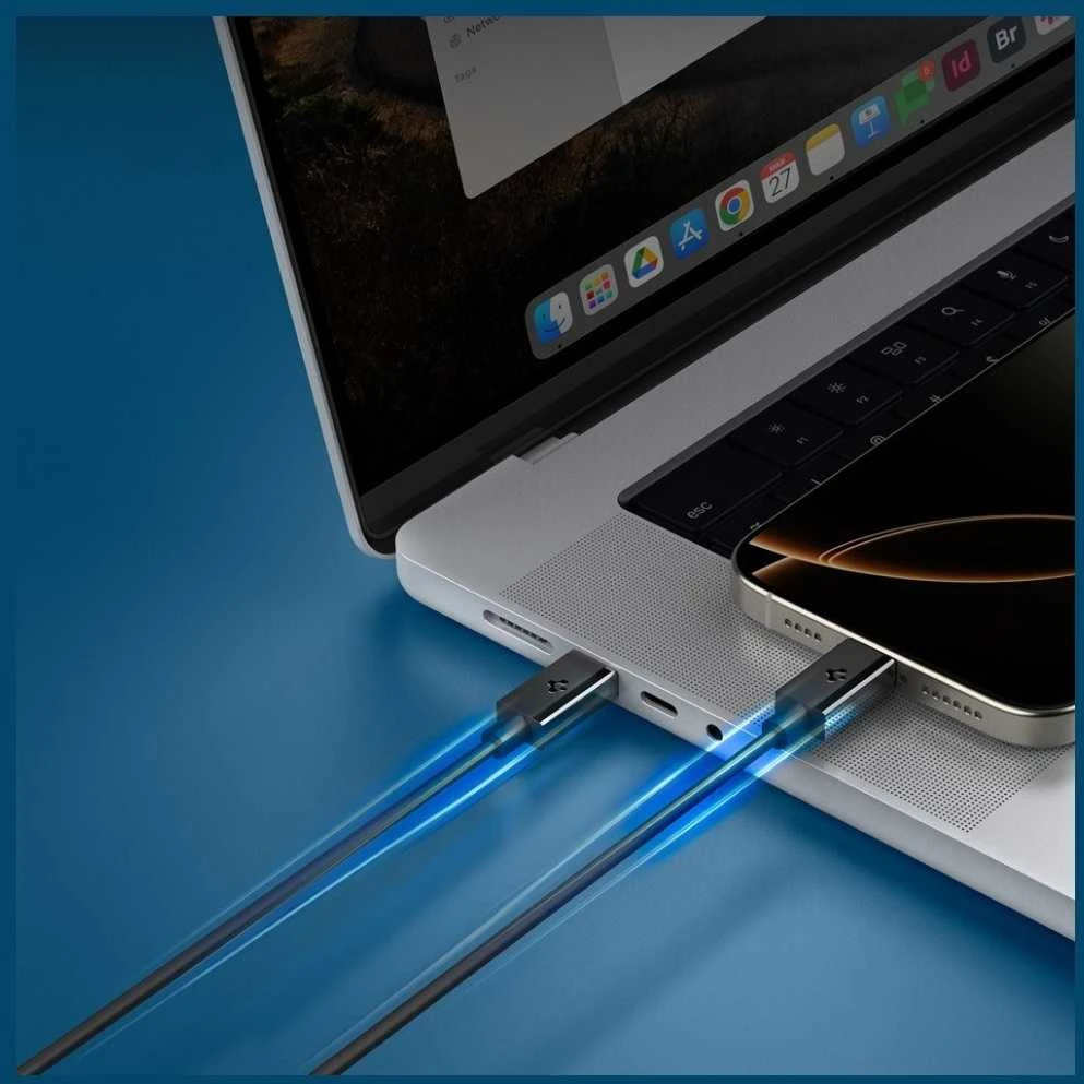 Spigen EB6020CC 60W Cable + USB-C / USB-C Cable 200 cm - Juodas