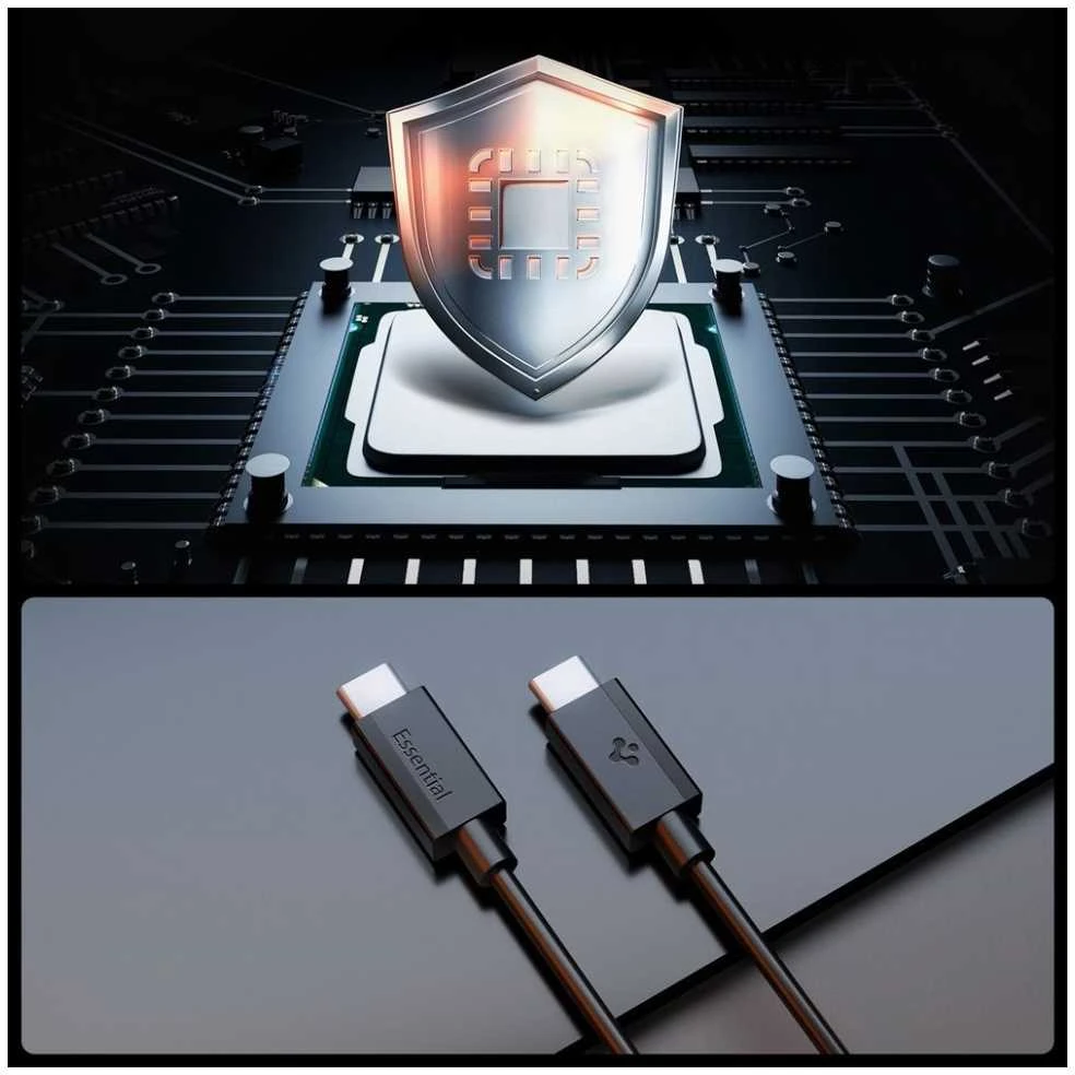 Spigen EB6010CC USB-C 60W Cable 100 cm - Juodas