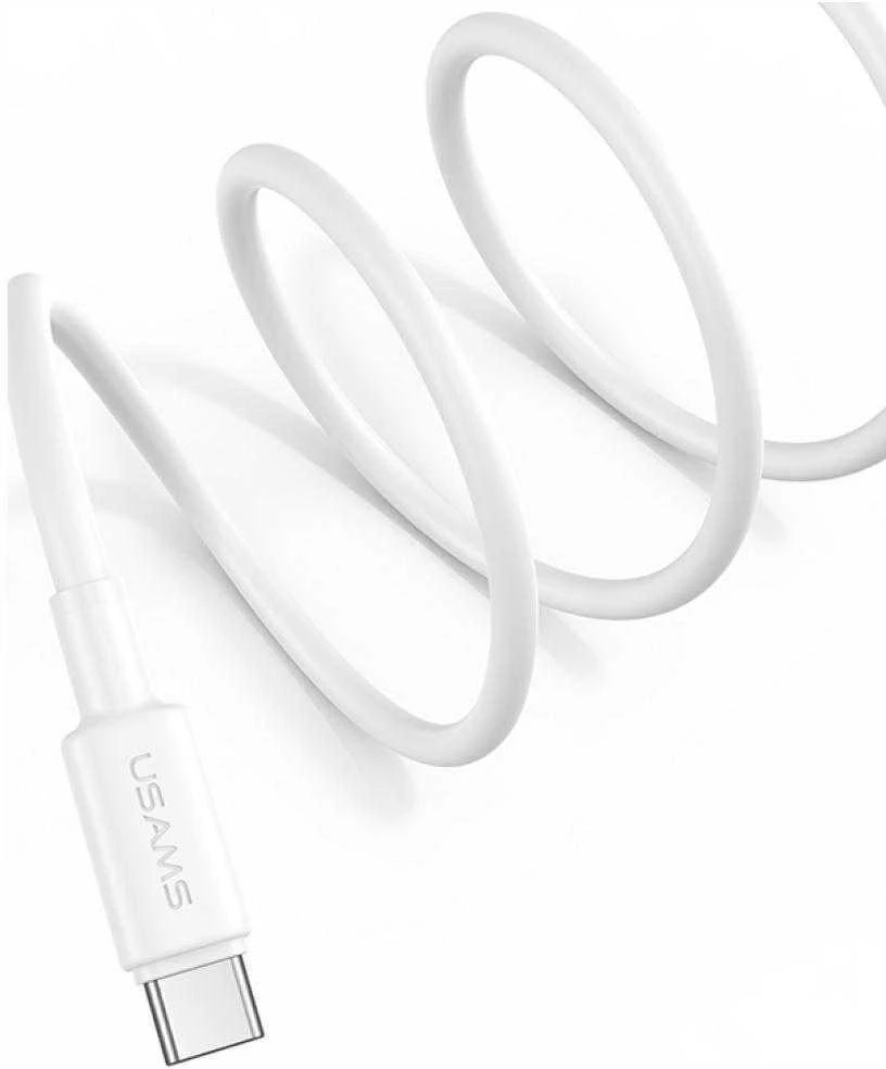 USAMS U90 kabelis 3A USB-A į USB-C baltos spalvos
