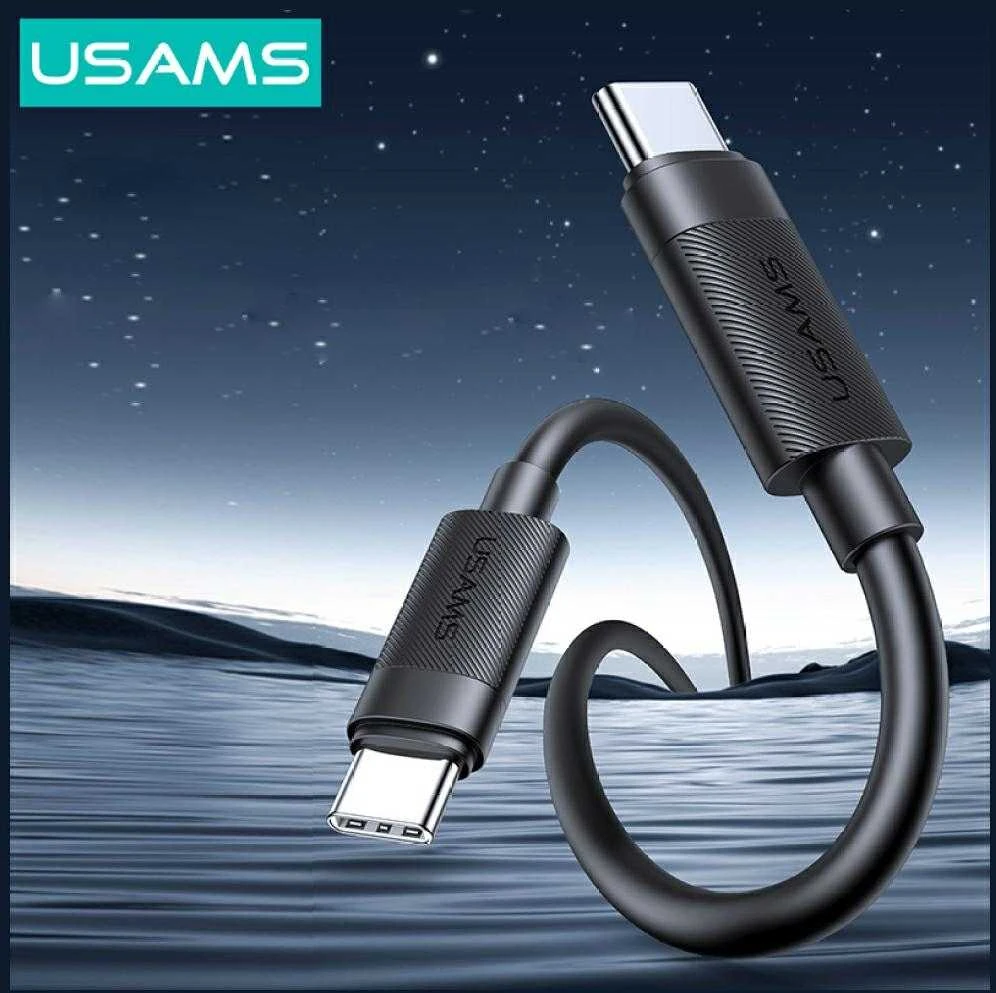 Kabelis USAMS U94 60W USB-C to USB-C 1m juodos spalvos