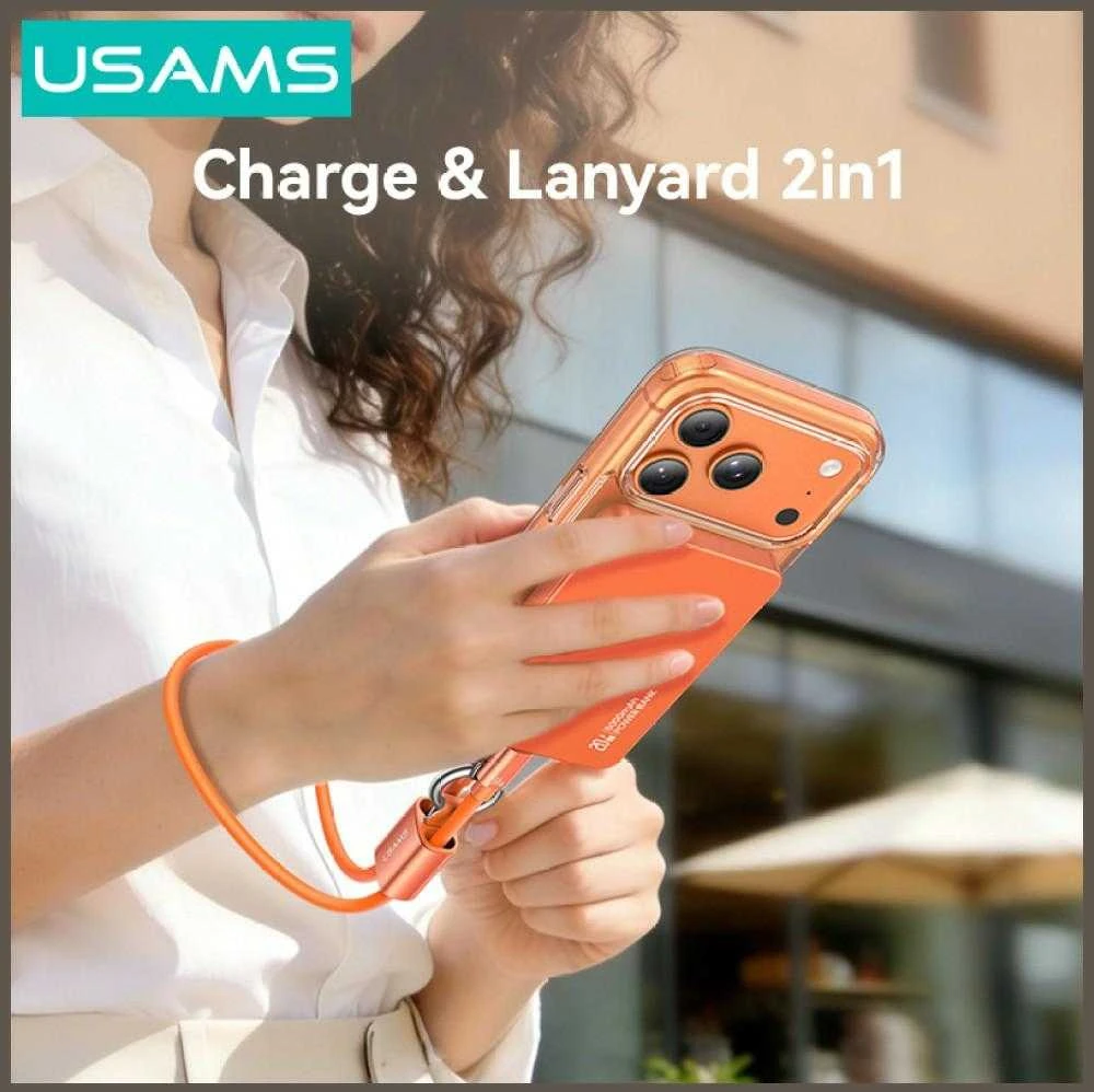 Kabelis USAMS U97 60W USB-C į USB-C laikiklis, 30 cm, tamsinti