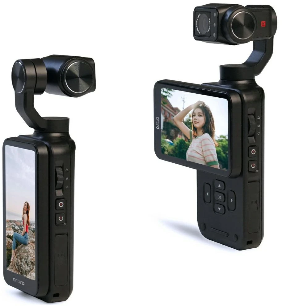 Ordro Pocket M5 3-Axis Gimbal Camera, 5K, for Vlogging and YouTube – juodos spalvos